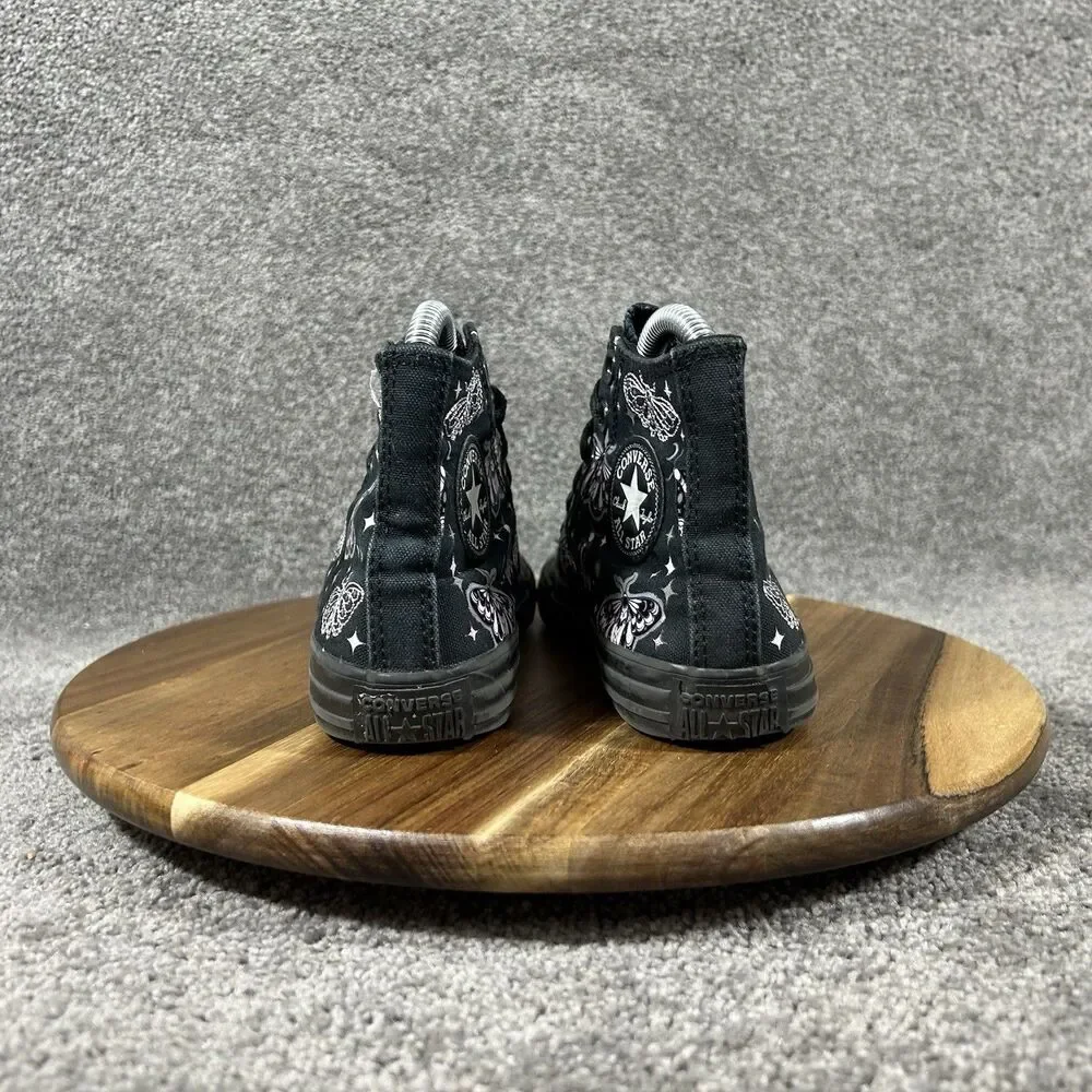 Converse Chuck Taylor All Star Kids Size 2 Black Celestial Moth High Top Shoes